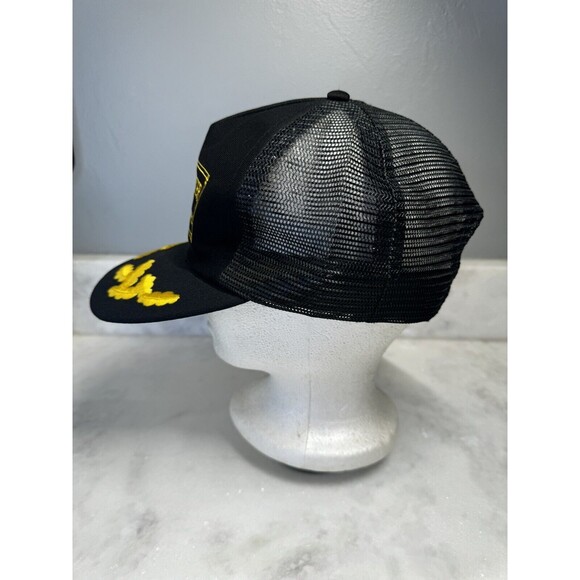 Vintage Old Charter Bourbon Whiskey Snap Back Mesh Trucker Hat Black - Picture 4 of 7
